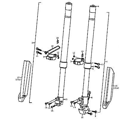 Gabelholm links komplett goldfarben FIG.C8A-1