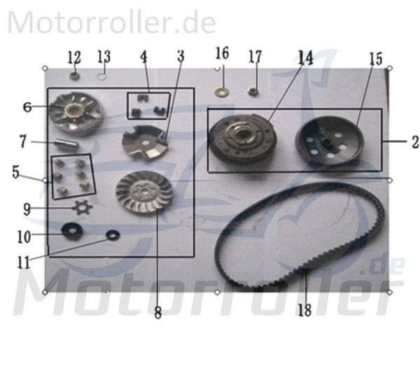 Kreidler Florett 2.0 50 City Riemenscheibe 50ccm 2Takt 22102-EQ5B-9000 Motorroller.de Keilriemenscheibe Luftrad Flügelrad Lüfterrad Lauf-Rad Jonway