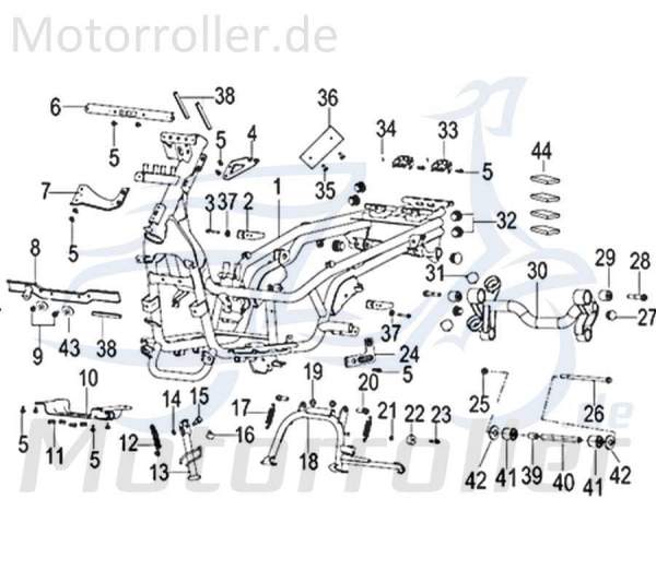 Kreidler Insignio 125 2.0 Rahmen 125ccm 4Takt 57100T740000 Motorroller.de Gestell Metallrahmen Fahrgestell Rahmenteil Grundgerüst Fahrzeugrahmen