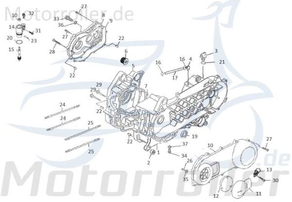 SMC Motor Kreidler FKart 170 Antrieb 170ccm engine F-Kart170 Motorroller.de Motor-System komplett Antriebsaggregat Motor-Aggregat Fahrzeugantrieb