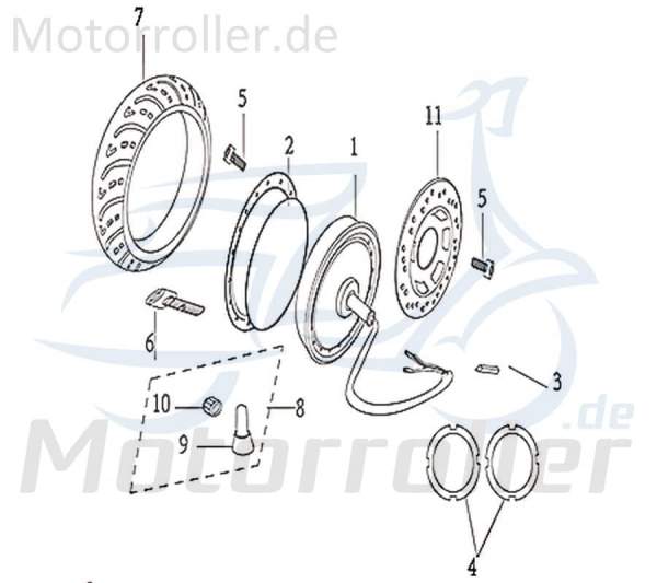 Felgenventil Luftventil Reifen-Ventil Winkelventil 507-002-ZY Reifenventil  Felgen-Ventil Scooter Moped Ersatzteil Service Inpektion