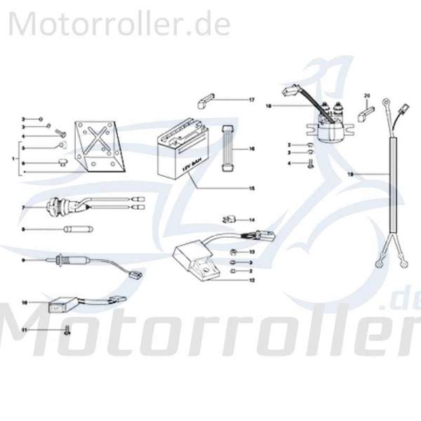 Kreidler STAR Deluxe 4S 125 Starterrelais 125ccm 4Takt 720274 Motorroller.de Startrelais Magnetschalter Anlasserrelais Anlasser-Relais Starter-Relais
