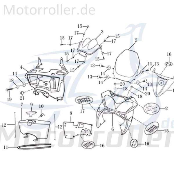 Abdeckung Tacho von AGM-MOTORS 1010501-1 Motorroller.de
