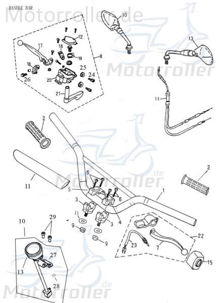 Adly ATV100 Gashebel Quad 100ccm 2Takt 53180-145-000 Motorroller.de UTV Ersatzteil Service Inpektion Direktimport