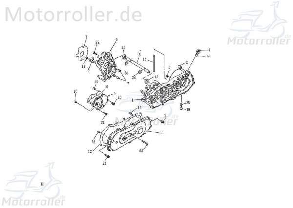 Motorlager-Abstand- Rohr 16,9x12,5x220,6mm Kurbelgehäuse Motorrad 78520