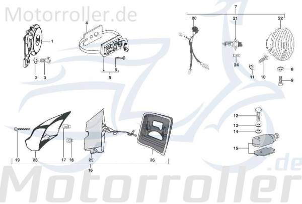 Lichtscheibe Rücklicht Kreidler STAR Deluxe 4S 125 C-4727431 Motorroller.de Lichtabdeckung Leuchtenglas Rücklichtglas 125ccm-4Takt Scooter Moped