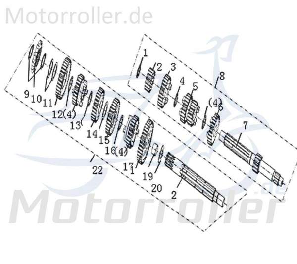 SMC Getriebeausgangswelle Kreidler 50ccm 2Takt 1E40MB.05.02 Motorroller.de Endantrieb Zwischenwelle Antriebs-Welle Getriebewelle Antriebs-Achse