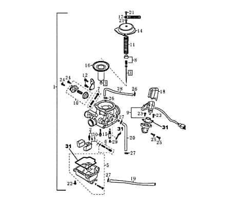 Rex RS125 Leerlaufdüse Vergaser-Düse 125ccm 4Takt FIG17-30 Motorroller.de Vergaserdüse Nebendüse Nebenluftdüse Einstelldüse Nebenluft-Düse Neben-Düse