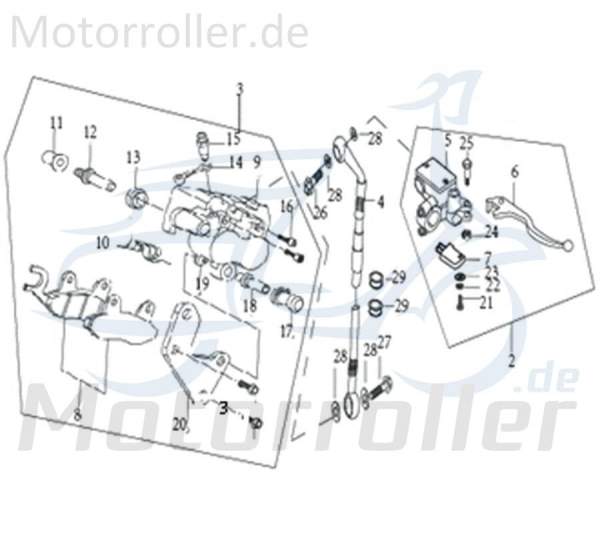 SMC Bremshebel rechts Handbremshebel Bremsarm 305-05Y2-101-06 Motorroller.de Handbremsgriff Brems-Hebel Brems-Arm Brems-griff Bremsnockenhebel Service