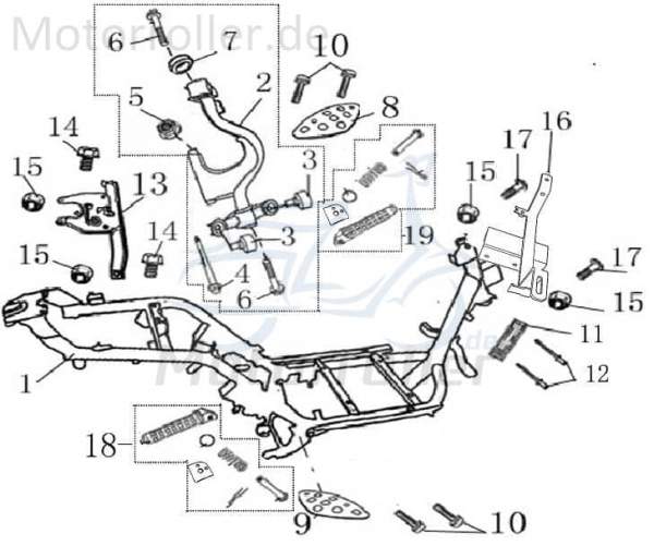 Rahmenteil vorn Gestell AGM-MOTORS 1030218-4