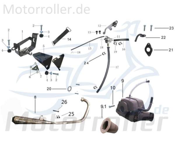 Sekundärluftsystem komplett SLS-Schlauch Roller 1040300000000 Motorroller.de SLS-Leitung Scooter Moped Ersatzteil Service Inpektion Direktimport