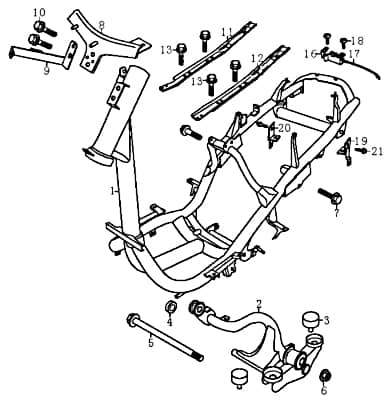 Rex RS125 Stoppmutter Anschlagmutter 125ccm 4Takt FIG35-6 Motorroller.de 125ccm-4Takt Scooter Ersatzteil Service Inpektion Direktimport