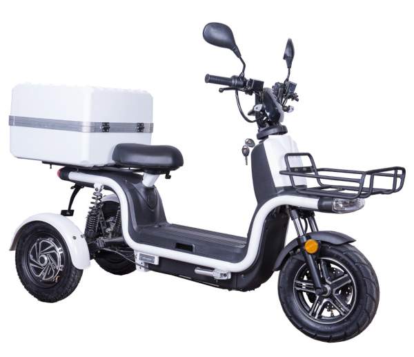 Dreirad Scoody E Trike ZT-29B 45 km/h weiß 2x800 Watt Lithium-Ionen Elektroroller E-Scooter E-Roller Dreiradroller mit 2 Akkus