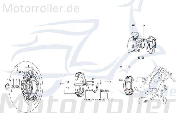Kreidler STAR Deluxe 4S 125 Bremsankerplatte 125ccm 4Takt SF523-0656 Motorroller.de Bremsplatte Bremsteller Bremsabdeckplatte Deckel Trommelbremse LML