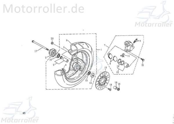SMC Extra 50 S Vorderrad Roller 50ccm 2Takt 42580-NDF-00 Motorroller.de Vorderradfelge Vorderfelge Vorderrad-Felge vorne Vorder-Felge Vorder-Rad