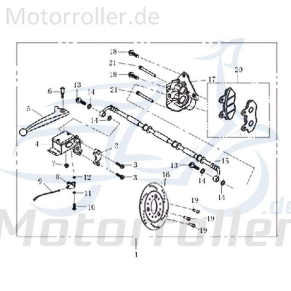 Kreidler Martinique 125 Bremsschlauch Bremsleitung Roller 125ccm 4Takt 702642 Motorroller.de Hydraulikschlauch Hydraulik-Schlauch Hochdruckleitung