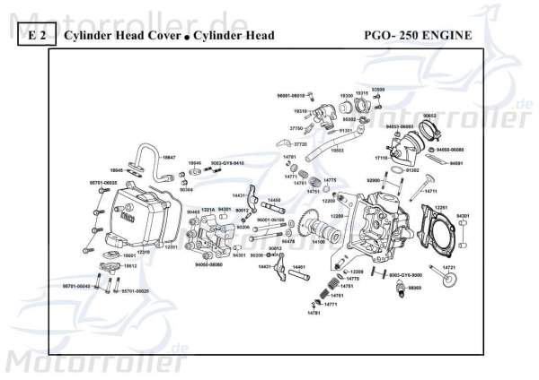 PGO Bugrider 250 Auslassventil 14721-KHE7-900.1 Motorroller.de Motorventil Abgasventil Motor-Ventil Auslass-Ventil Abgas-Ventil Buggy