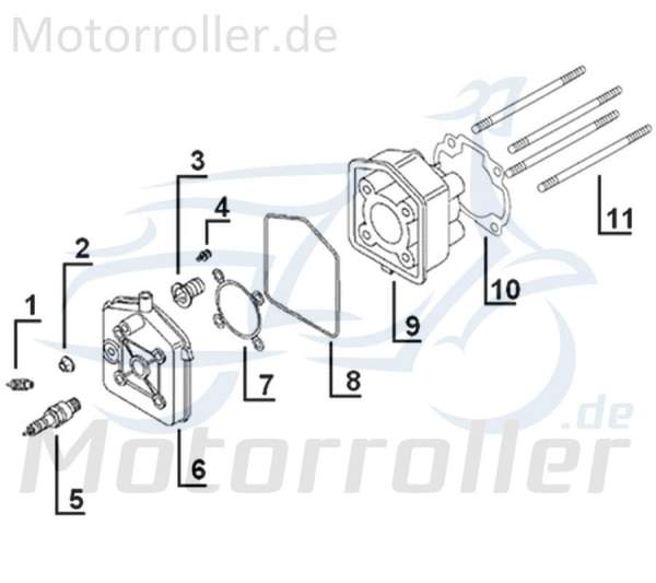 Kreidler Galactica 3.0 LC 50 DD Dichtung Zylinderkopf 50ccm 2Takt 12251-ES5B-9000 Motorroller.de Zylinderkopf-Dichtung Kopfdichtung Minarelli liegend