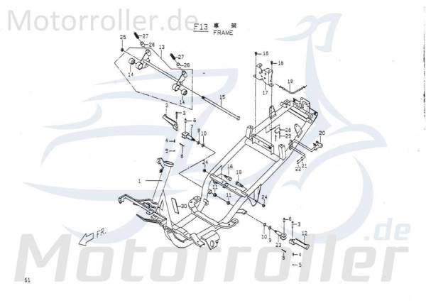 Rahmen Gestell PGO P1421000730 Motorroller.de