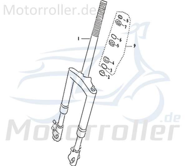 Vorderradgabel Felge 213-HDDMI-001R Motorroller.de