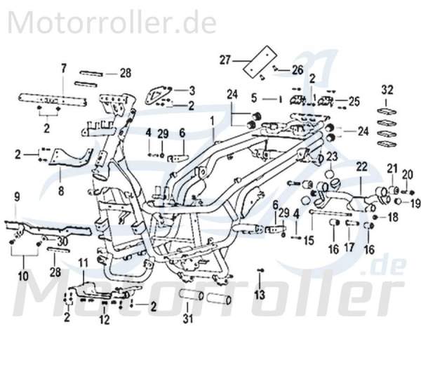 Jonway Insignio 250 DD Schraube Roller 250ccm 4Takt 750693 Motorroller.de Motoraufhängung Bundschraube Maschinenschraube Flanschschraube Bund-Schraube