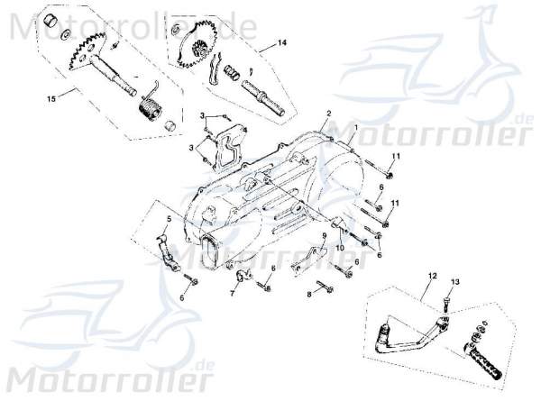 Rex Bergamo 50 Bundschraube Schraube Sechskantschraube Motorroller.de 50ccm 4Takt 139QMB JSD50QT-13 50cc 4T 139QMA Flanschschraube