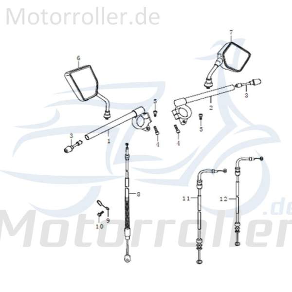 Kreidler STREET 125 DD Lenkergewicht 125ccm 4Takt FIG.C10-3 Motorroller.de aussen Lenker-Vibrationsausgleich 125ccm-4Takt Scooter Ersatzteil Service