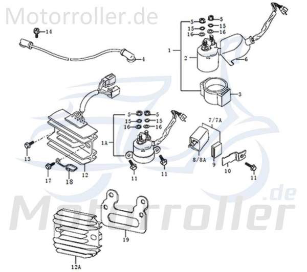 Kreidler DICE GS/SM 125i Anlasserrelais Motorrad 781047 Magnetschalter Starterrelais