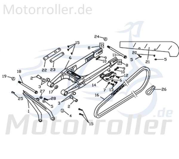 Rex Supermoto 125 DD Kettenkastenhalter 125ccm 4Takt 730891 Motorroller.de Kettenkastenhalterung Kettenkastenbügel 125ccm-4Takt Motorrad Kreidler