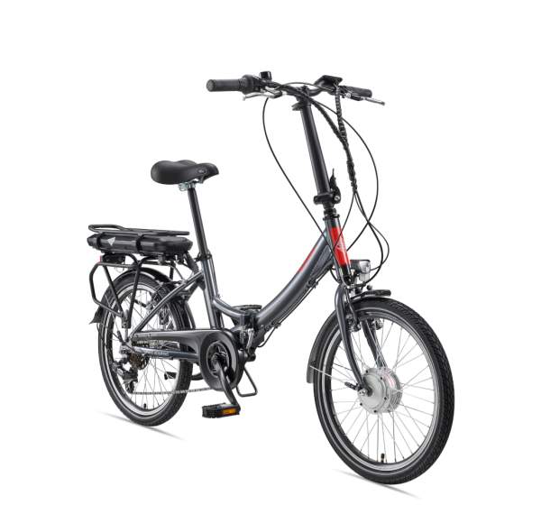 E-Bike Telefunken F810 Kompakt Elektrofahrrad Trekking-Pedelec anthrazit 20" RH 33cm E-Fahrrad Faltrad