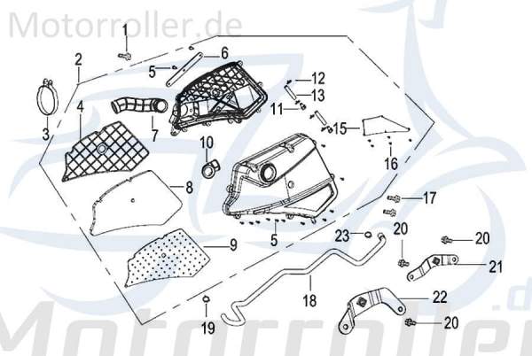 SMC Ansaugstutzen Luftfilter 125ccm 4Takt Roller 49002N120000 Motorroller.de Ansaugkrümmer Ansaugrohr Luftansaugrohr Ansauggummi Anschlussbogen Qingqi