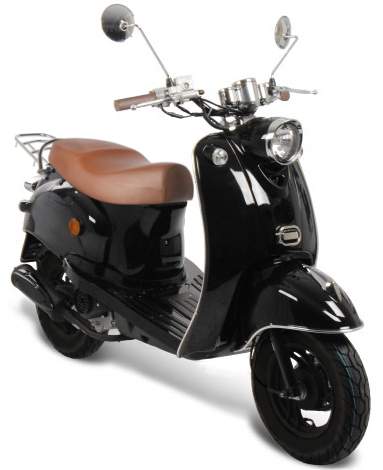 GMX 460 Retro Classic Motorroller 25 km/h schwarz Euro 5 Scooter Mofa