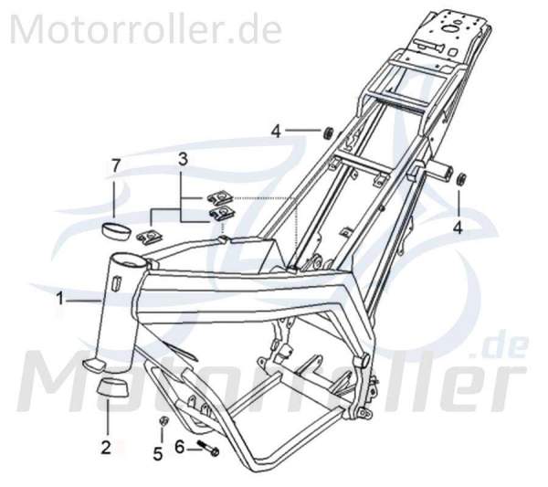 Kreidler DICE SM 50 LC Rahmen 50ccm 2Takt 201-05Y2-002-H Motorroller.de Gestell Metallrahmen Fahrgestell Rahmenteil Grundgerüst Fahrzeugrahmen Moped
