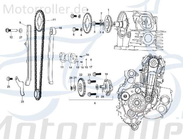 Kreidler STAR Deluxe 4S 200 Dichtscheibe 200ccm 4Takt SF504-1237 Motorroller.de Dicht-Ring Distanz-Scheibe Dicht-Scheibe 200ccm-4Takt Scooter LML