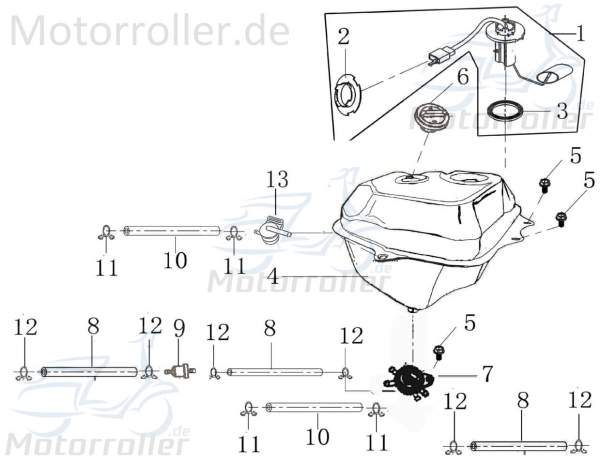 AGM GMX 450 One Benzinhahn Roller 125ccm 4Takt 1170105-1 Motorroller.de Kraftstoffhahn Kraftstoffventil Benzin-Hahn Kraftstoff-Ventil Benzin-Ventil