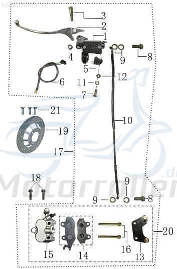 Schraube M4x12mm verzinkt Jonway Flanschschraube 9101504012-3 Motorroller.de Bundschraube Maschinenschraube Flansch-Schraube Maschinen-Schraube Moped