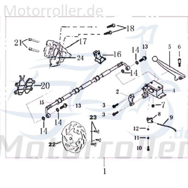 Bremssattel hinten Doppelkolben rot 706971