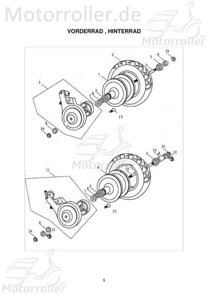 Rear wheel rim bare rear wheel Adly 42801-165-000