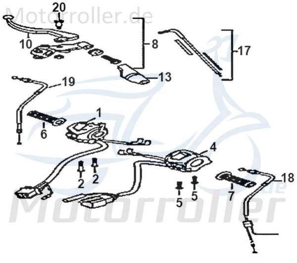 SMC Schaltereinheit rechts Schalterelemente 614-05Y2-001R-50H Motorroller.de Lenkerarmatur Schaltergehäuse Kombischalter Kombi-Schalter Lenker-Armatur