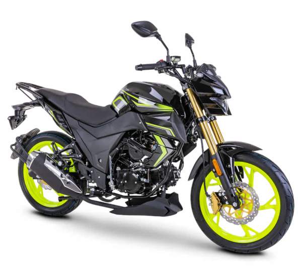 Motorrad Fighter 50 DV-RS neon-grün/schwarz 45 km/h Euro 5 Schaltmoped B-Ware