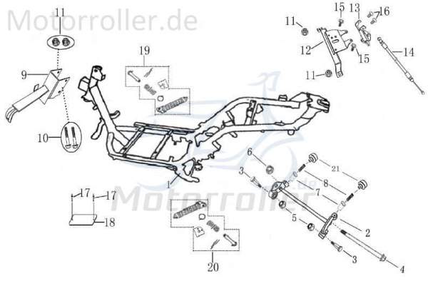 SMC GALACTICA 50 DD Rahmen Gestell 50ccm 4Takt 1030801-1 Motorroller.de Metallrahmen Fahrgestell Rahmenteil Grundgerüst Fahrzeugrahmen Fahrzeuggestell