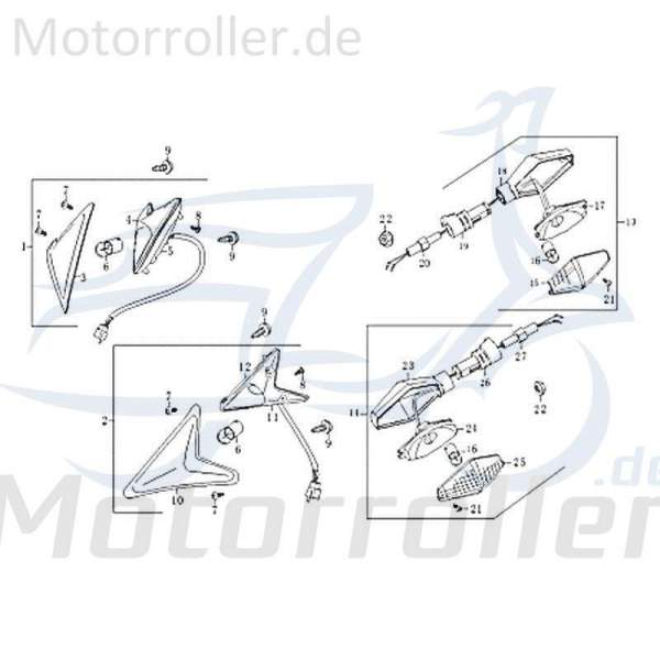 Kreidler RMC-G 50 Blinkerglas Roller 50ccm 2Takt FIG.C7-10 Motorroller.de links vorn Blinker-Glas Blinker-Abdeckung Blinkerabdeckung Blinkerkappe