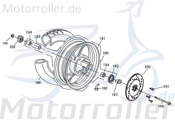 Rex Bergamo 50 Buchse Hülse Roller 50ccm 4Takt 44620-F8-9000 Motorroller.de Distanzhülse Lagerbuchse Distanz-Hülse Distanzbuchse Passhülse Passbuchse