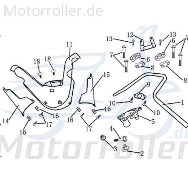 Abdeckung Oben Jonway Insignio 250 DD Deckel Schutz 1010544 Motorroller.de Kappe Verkleidung Platte Cover Blende Schutzhaube 125ccm-4Takt Scooter