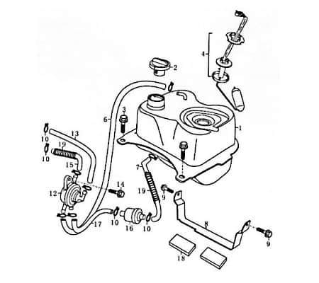 Rex RS600 Tankdeckel Schraubdeckel 125ccm 4Takt FIG37-2-neu Motorroller.de Tankverschluss Tank-Verschluss Schraub-Deckel Verschlussdeckel Tank-Deckel