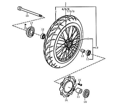 Speiche 175mm, 15 Grad Radspeiche FIG.C30A-4