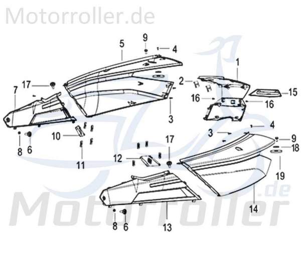 Kreidler Insignio 125 250 2.0 DD Seitenverkleidung links weiß 750489 Seitenabdeckung Seitencover Seitendeckel