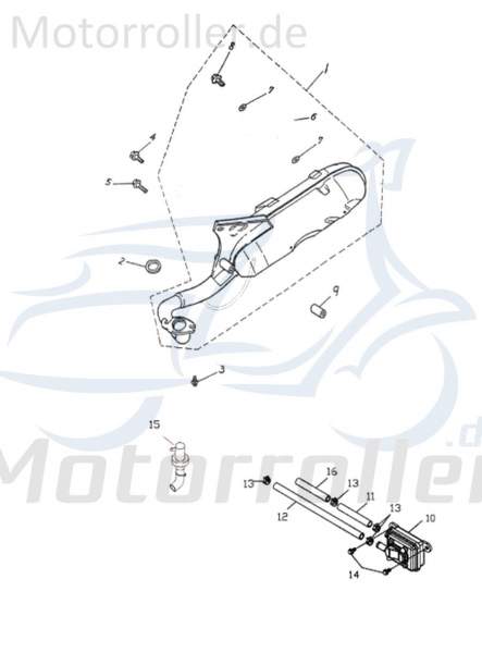 Exhaust with Kat motor scooter 50cc 2 stroke 18300-116-00P