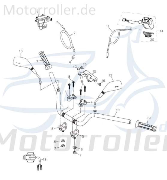 Throttle complete handlebar Quad ATV Adly 53170-261-000