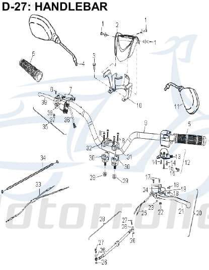 Aeon Cobra 50 Bremshebel Quad ATV 50ccm 2Takt K53175-131-00K Motorroller.de Handbremshebel Handbremsgriff Brems-Hebel Bremsarm Brems-Arm Brems-griff